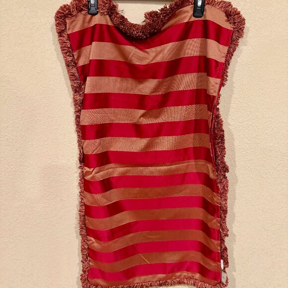 Waterford Charlemont Ruby Red Gold Pillowcase Lot 2 Zip Fringe Trim Luxury Sham - Picture 3 of 8